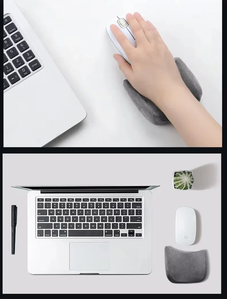 Mouse Pad Wrist Rest Keyboard Hand Rest Memory Foam Ergonomic Non-Slip Creative Faux Fur Wrist Cushion Palm Rest