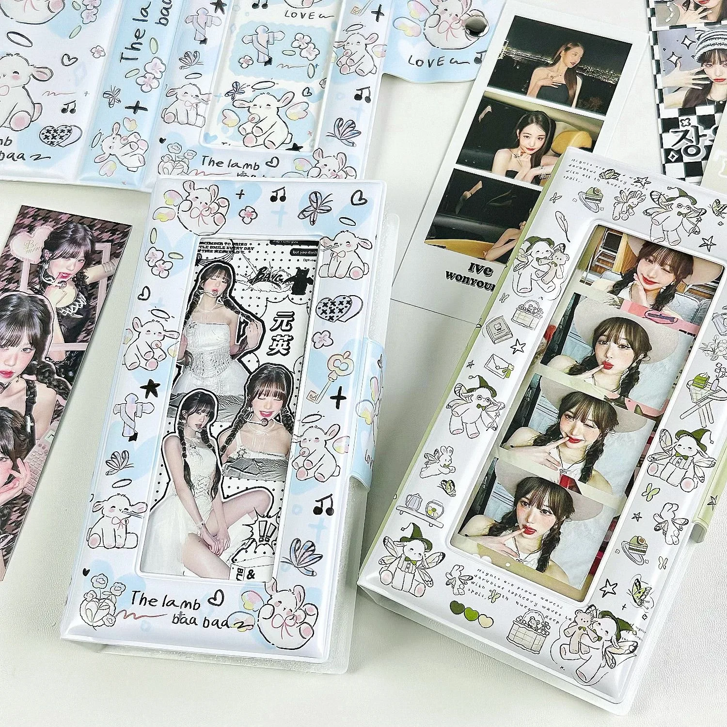 INS Girl Korean Idol Collect Holder Album Kpop Photo Card Holder Star Chasing Polaroid Four-Panel  Picture  Toploader Book