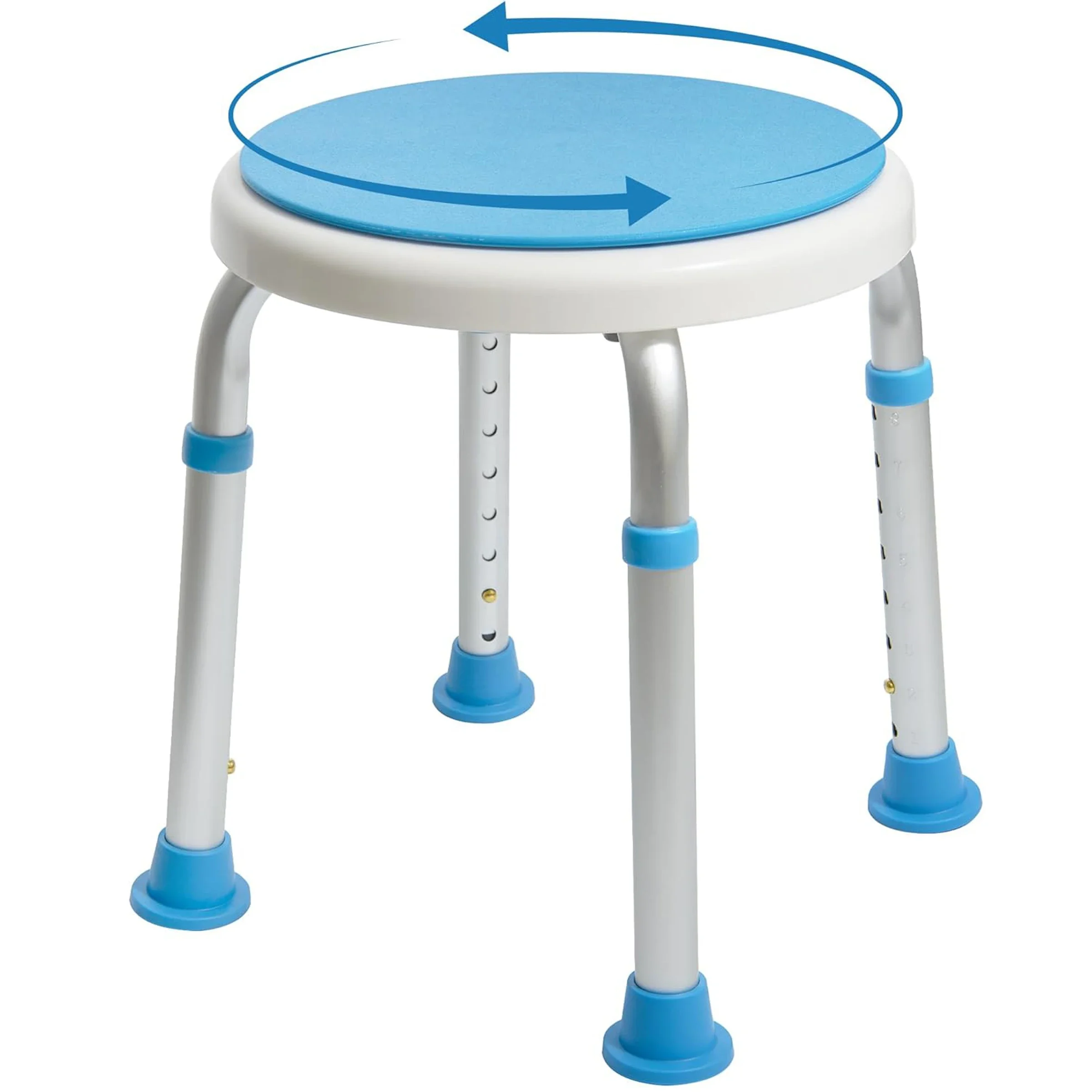 360° Rotating Round Bath Shower Stool with Swivel Seat Portable Bathtub Lift Chair