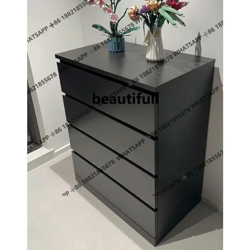 

XHousehold bedroom storage, simple black chest of drawers, multi-layer storage in chest of drawers