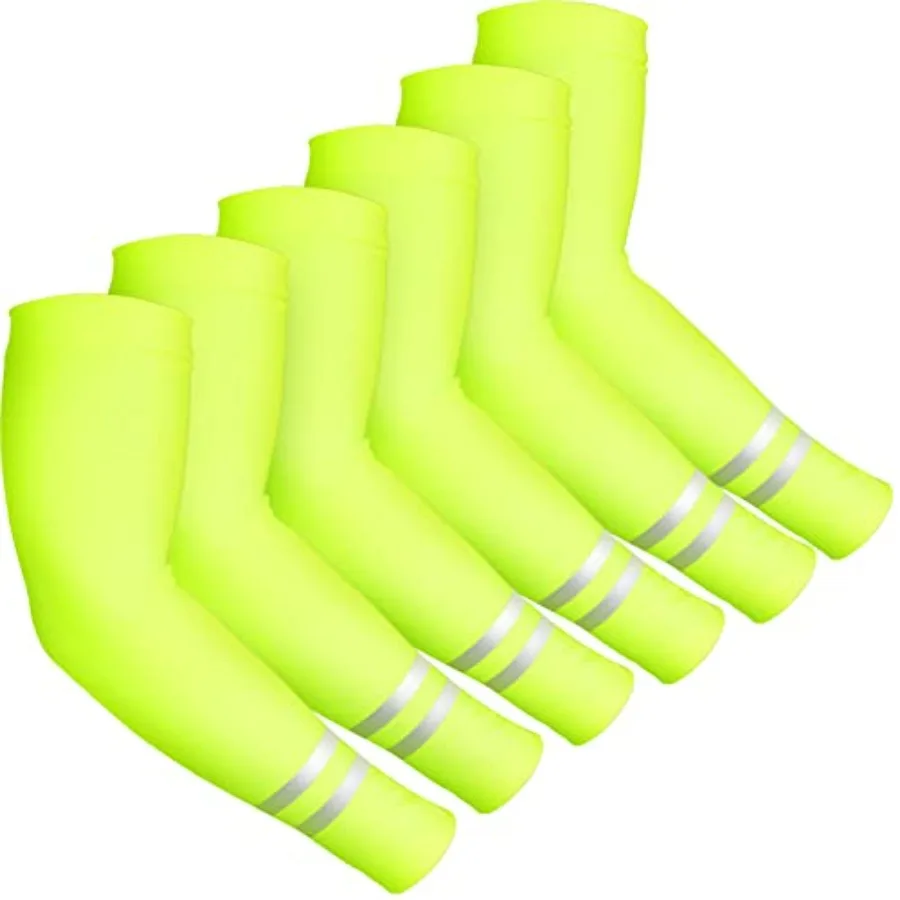 6 Pairs UV Sun Protection Arm Sleeves for Men Women Reflective Cooling Compression Sleeves Golf Outdoor Sports