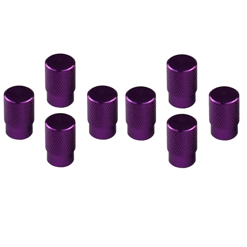 8x Aluminum Alloy Bolt-in Car Wheel Tire Stem With Dust Cap Purple