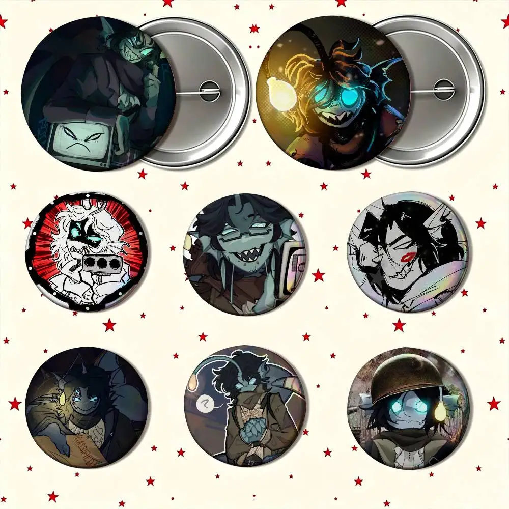 P-Pressure S-Sebastian Solace Enamel Pin Tinplate Round Brooch Cosplay Nijigen Otaku Culture Badge 25mm 32mm 44mm 58mm