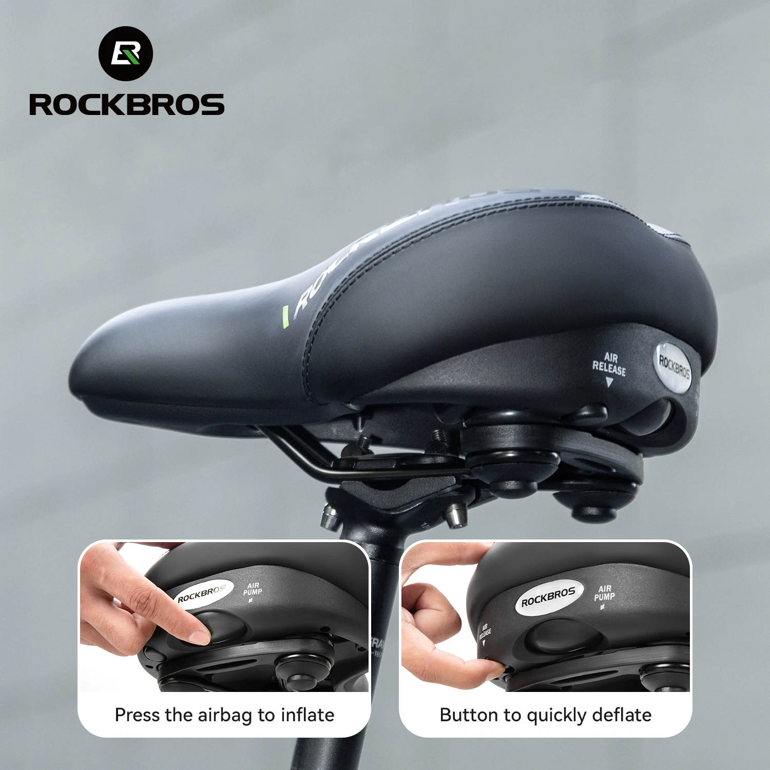 

Велосипедное седло ROCKBROS с двойной амортизацией, подушкой-подушкой безопасности, регулируемой жесткостью, нескользящее, комфортное.