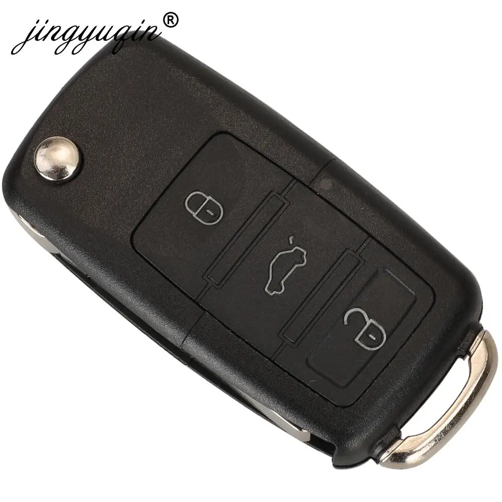 jingyuqin 1J0 959 753 P 3 Buttons Remote Car Key Fob 434MHz for Volkswagen VW Beetle Golf Jetta Passat 2002-2005 Flip