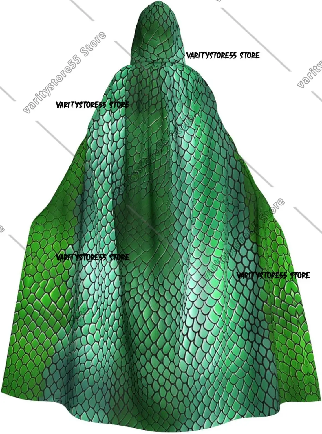 

Зеленый плащ с капюшоном и принтом змеиной кожи на Хэллоуин для мужчин и женщин, капюшон для взрослых, халат для косплея на Хэллоуин, накидка, костюмы