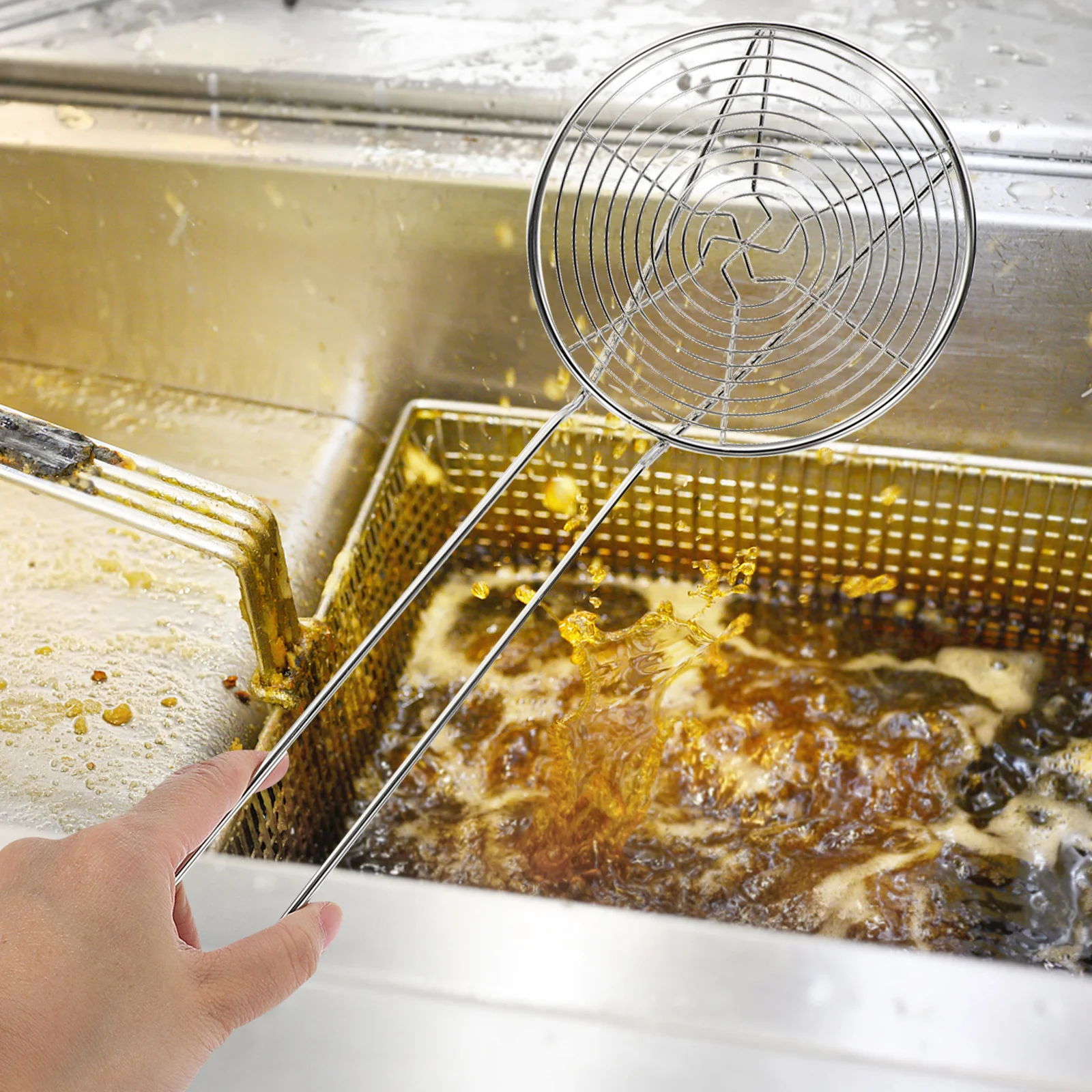 

Stainless Steel Colander Hot Pot Strainer Noodles Dumpling Skimmer Kitchen Filter Ladle Food Strainer Practical Cooking