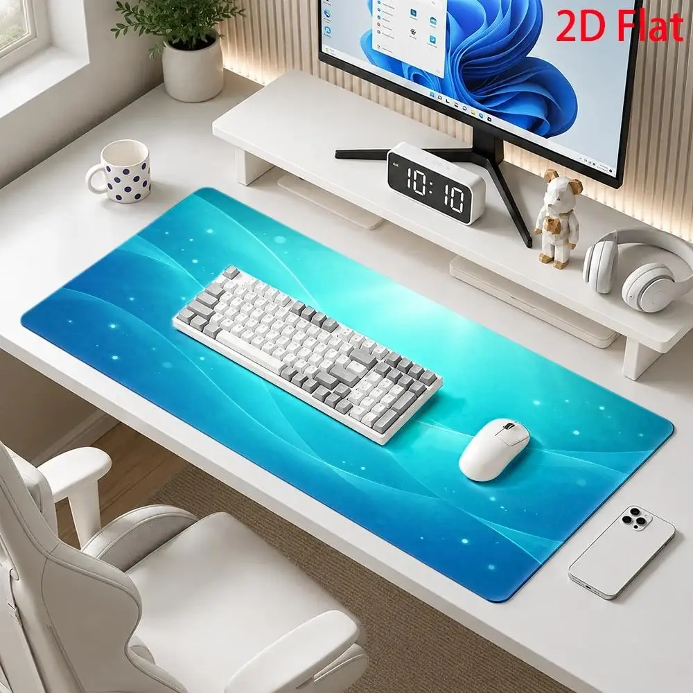 Ocean Wave Large Mouse Pad, with a serene blue abstract design, featuring minimalist modern aesthetics. Perfect for relaxation