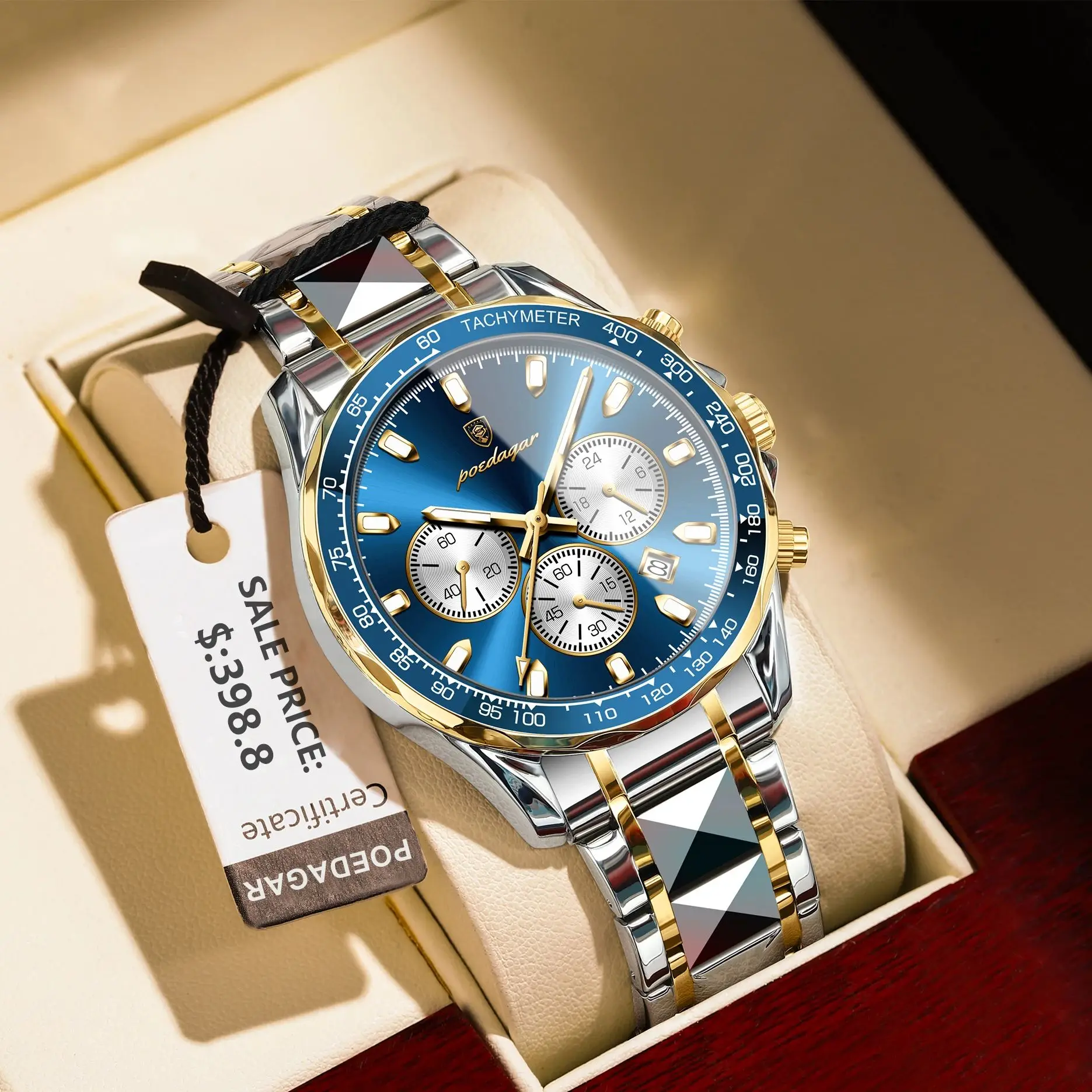 

POEDAGAR Luxury Men Quartz Watch Waterproof Luminous Date Chronograph Men's Watches Fashion Stainless Steel Man Wristwatch Reloj
