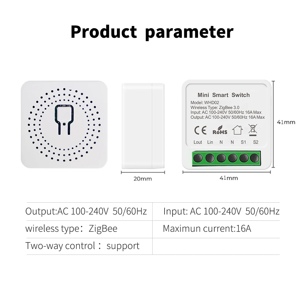 ZigBee 3.0 DIY Light Mini Switch Module Timer Auto For 110/220V Button Remote Control Smart Life/Tuya Alexa Google Home Domotica