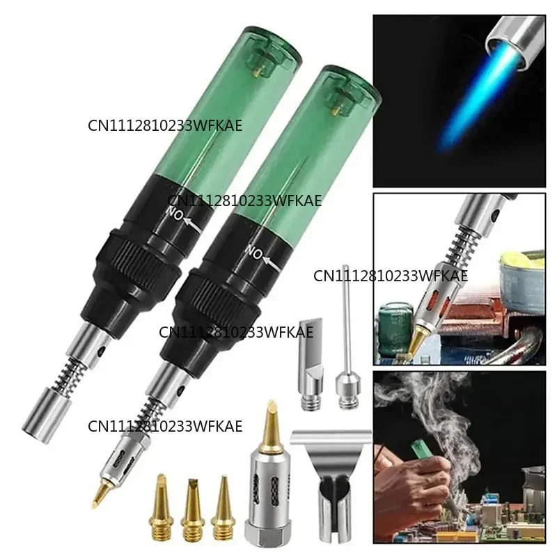 Multi Function Butane Soldering Torch Kit 1300 C Portable Soldering Iron Heat Gun Blow Cordless Welding Pen for Repair Crafting