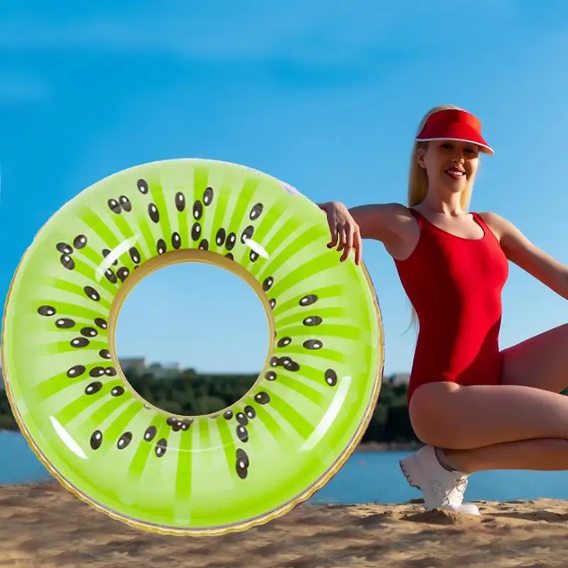 Flotador de piscina portátil, balsa de tubo de natación, sandía, Kiwi, naranja, fruta de Lima, inflable, divertido, anillo de piscina grande