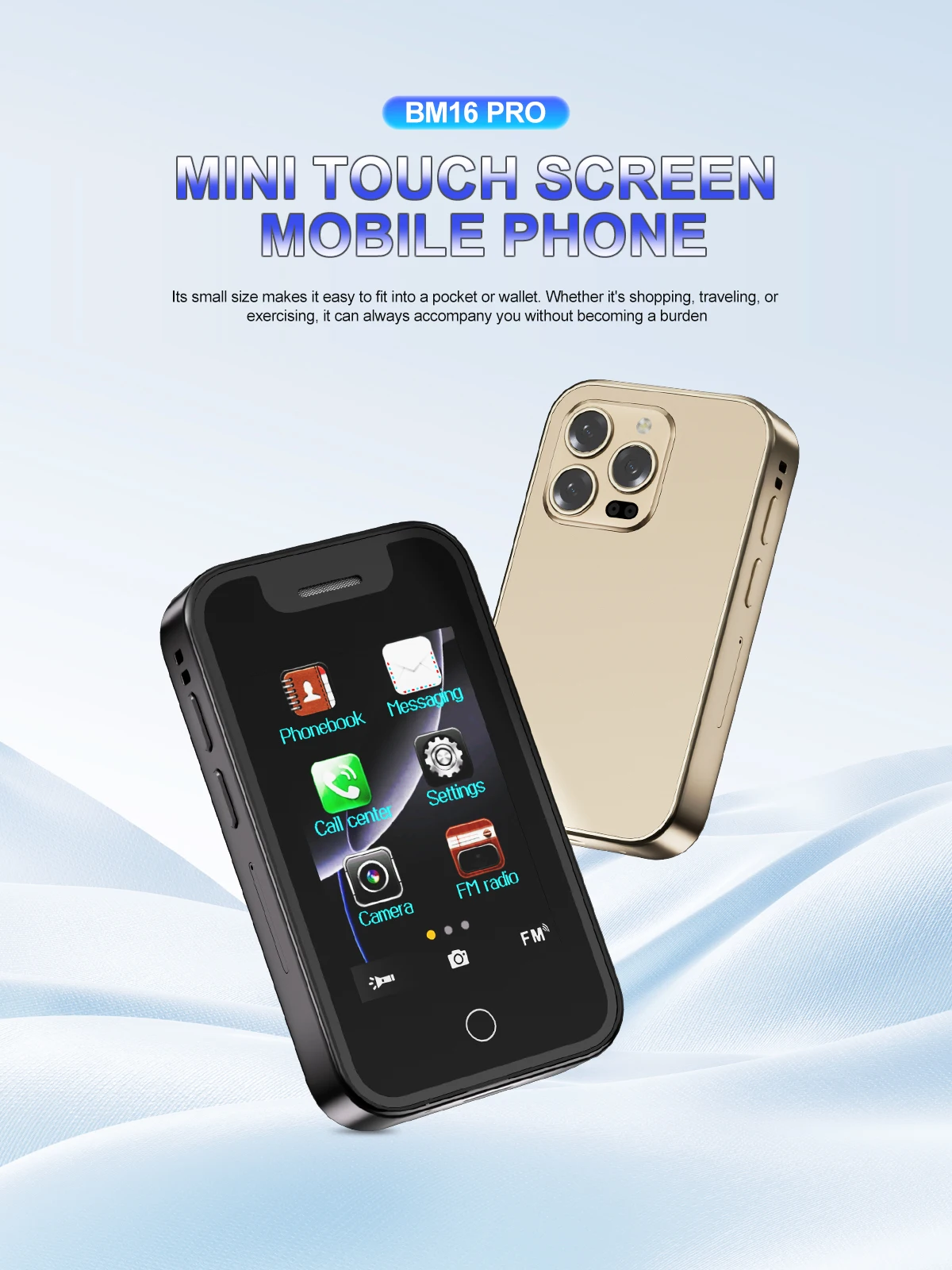 SERVO Mini 2.4" Touch Screen 2G Unlocked Cellphone Bluetooth Call Dual SIM FM Radio Torch Voice Recorder Portable Mobile Phone