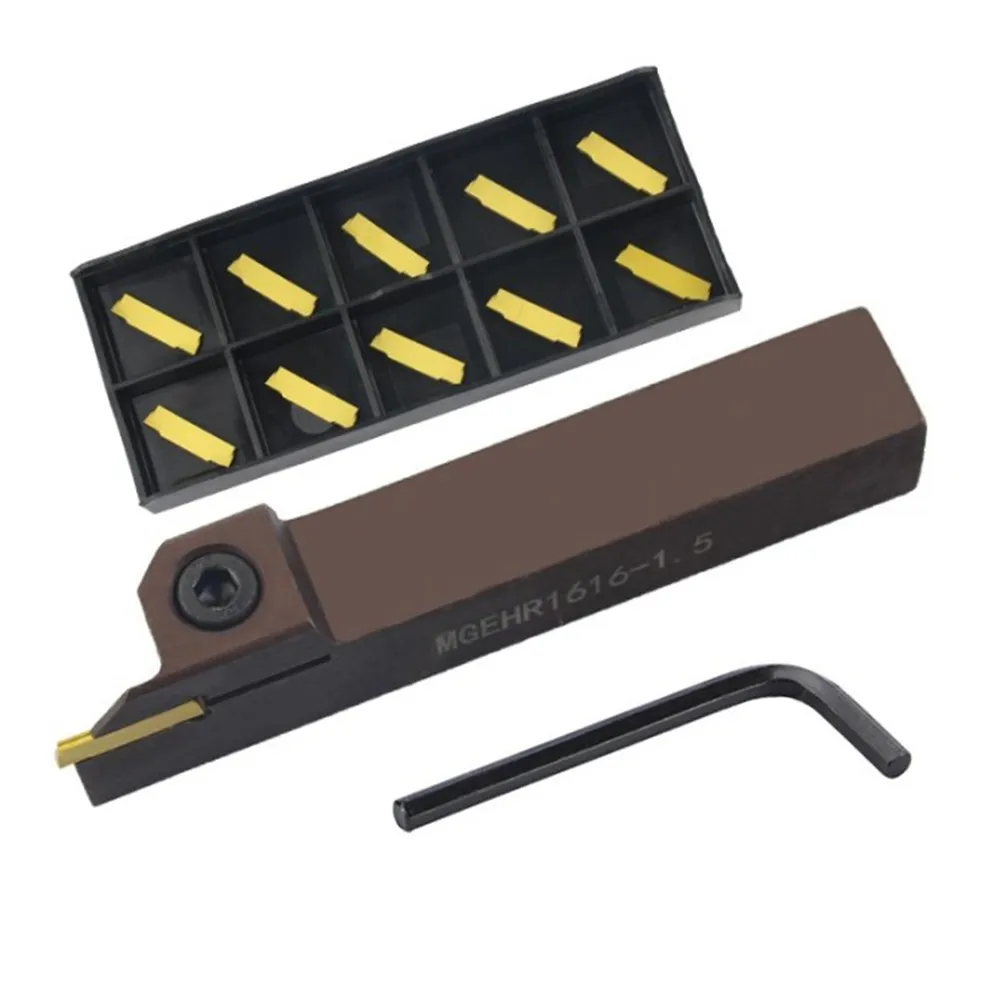 

MGMN150-G NC3020 Режущая вставка Отрезное лезвие Эффективная токарная обработка с держателем инструмента MGEHR1616 15 + 10 шт. вставок MGMN150 G