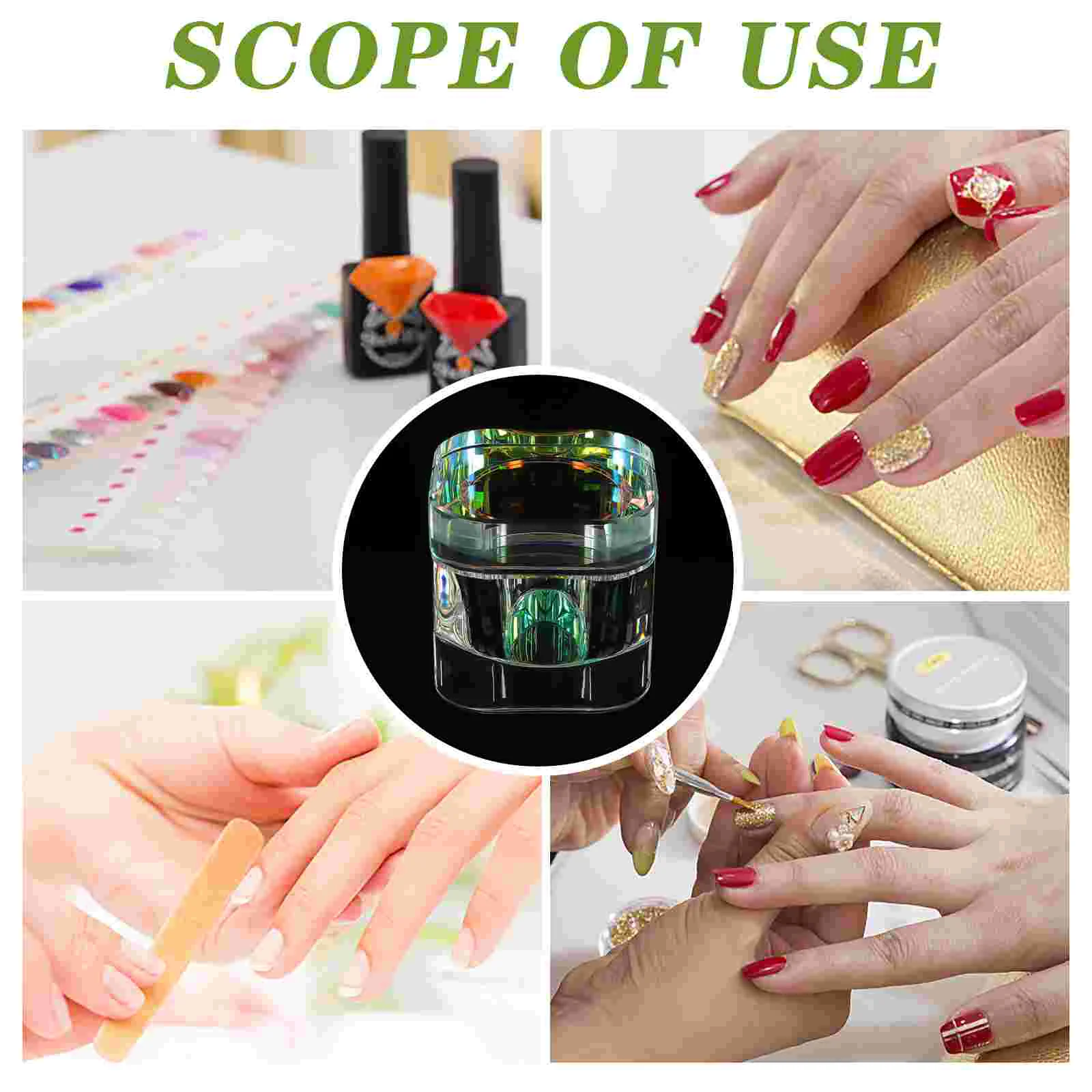 Nail Brush Cup Glass Dish for Acrylic Nails Dappen Cups Thicken Square Bowl Crystal Tools Liquid Holder Powder with Lids