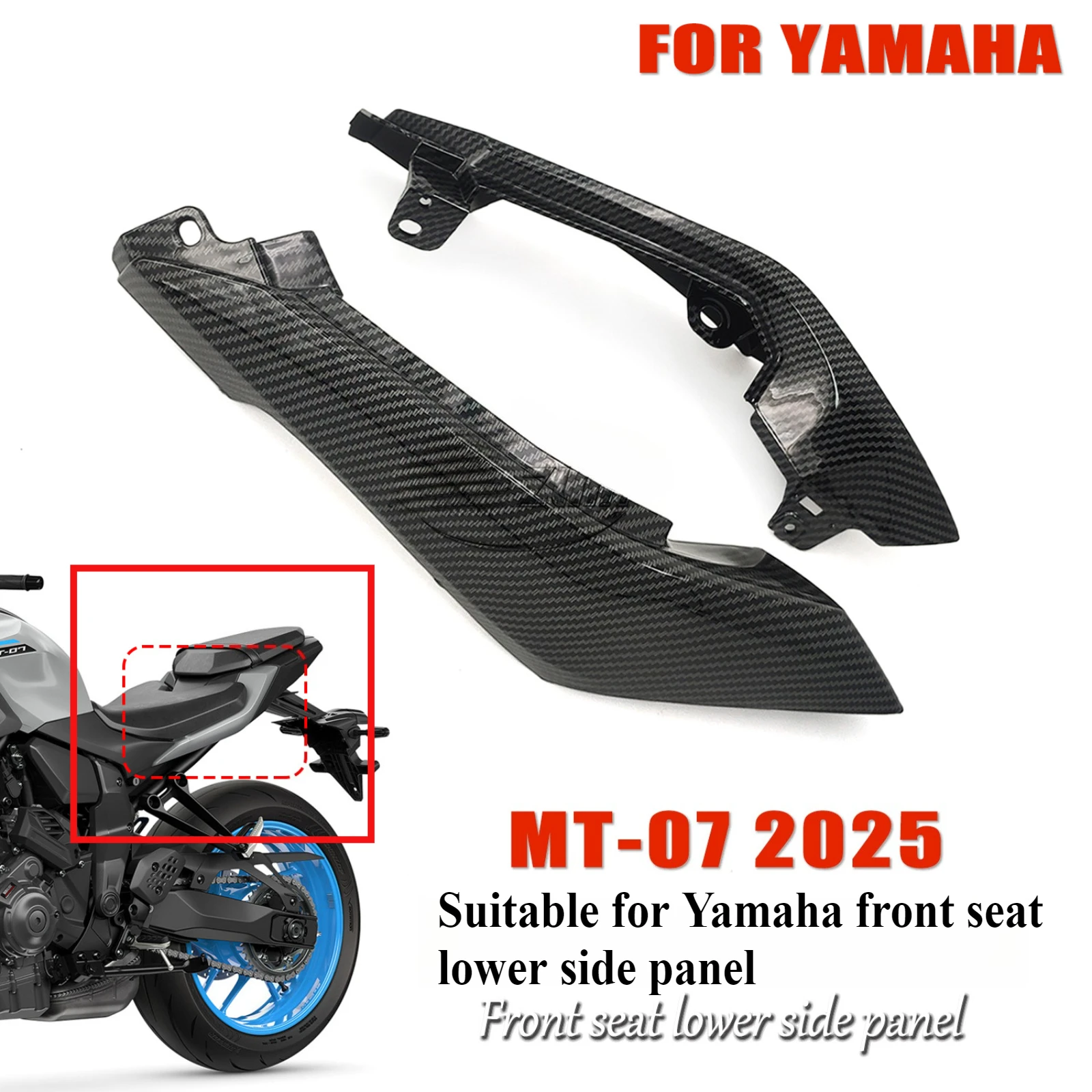 Per Yamaha MT07 2025: Carena Anteriore Posteriore, Pannello Laterale Sottosella, Copertura Modificata per Carrozzeria, Ricambi Carena Sostitutivi