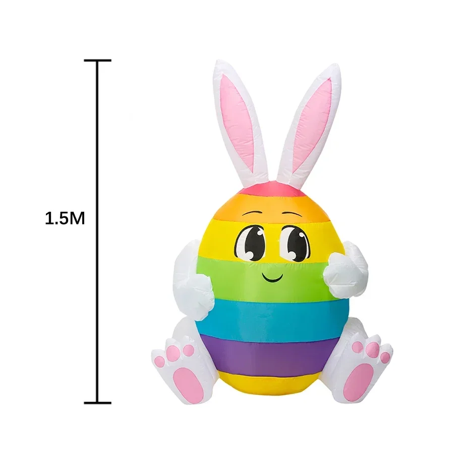 Cartoon Character Fun Creative Party LED Glowing Egg Rabbit Inflatable Model Easter Carnival Party Garden Decoration