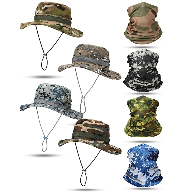 New US Army Bonnie Hat Military Round-brimmed Sun Bonnet Bucket Hat Sniper Military Hat Sunbonnet Woodland/ACU/CP