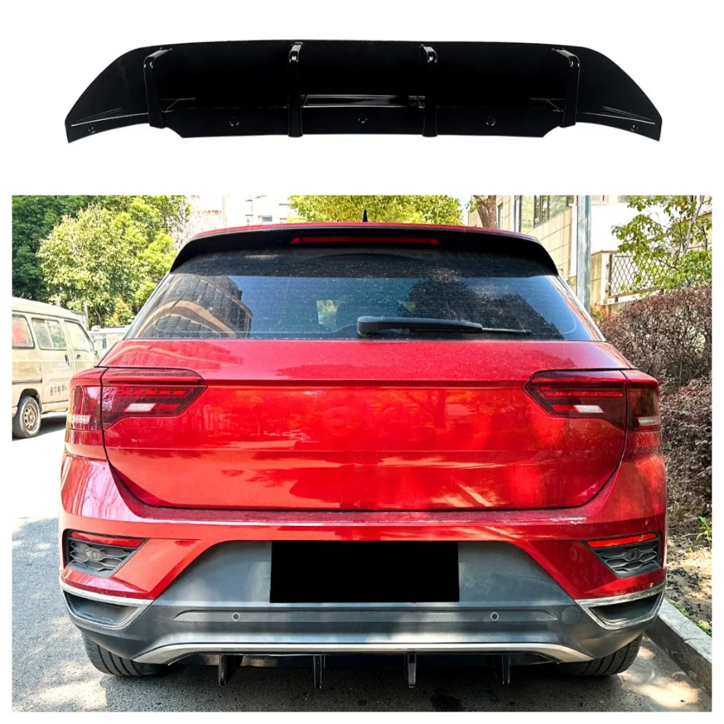 Rear Bumper Diffuser Lip Boot Lower Splitter Spoiler Plate Protector kit for Volkswagen Tango T-Roc Standard Edition 2018-2022