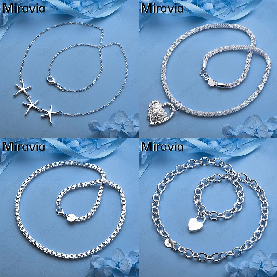

Miravia 925 Sterling Silver Frosted Heart Center Pendant Frosted Grid Necklace Women's Versatile Anniversary Gift Jewelry