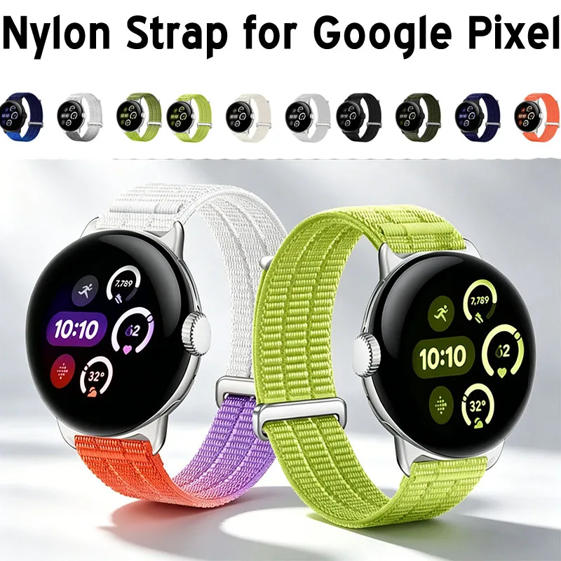 Adjustable Braided Nylon Band For Google Pixel Watch 4 3 2 1 45mm 41mm Strap Wristband Gradient Sport Bracelet w Connector