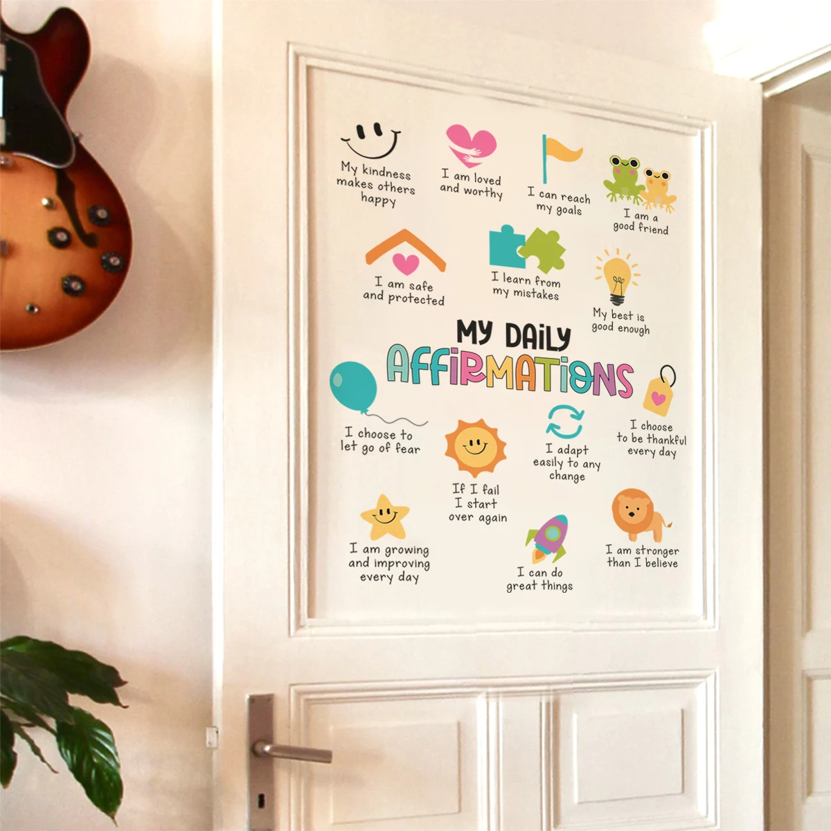 English Daily Affirmations Positive Growth Mindset Wall Sticker Child Room Wall Art Decal Kids Room School Classroom Home Decor