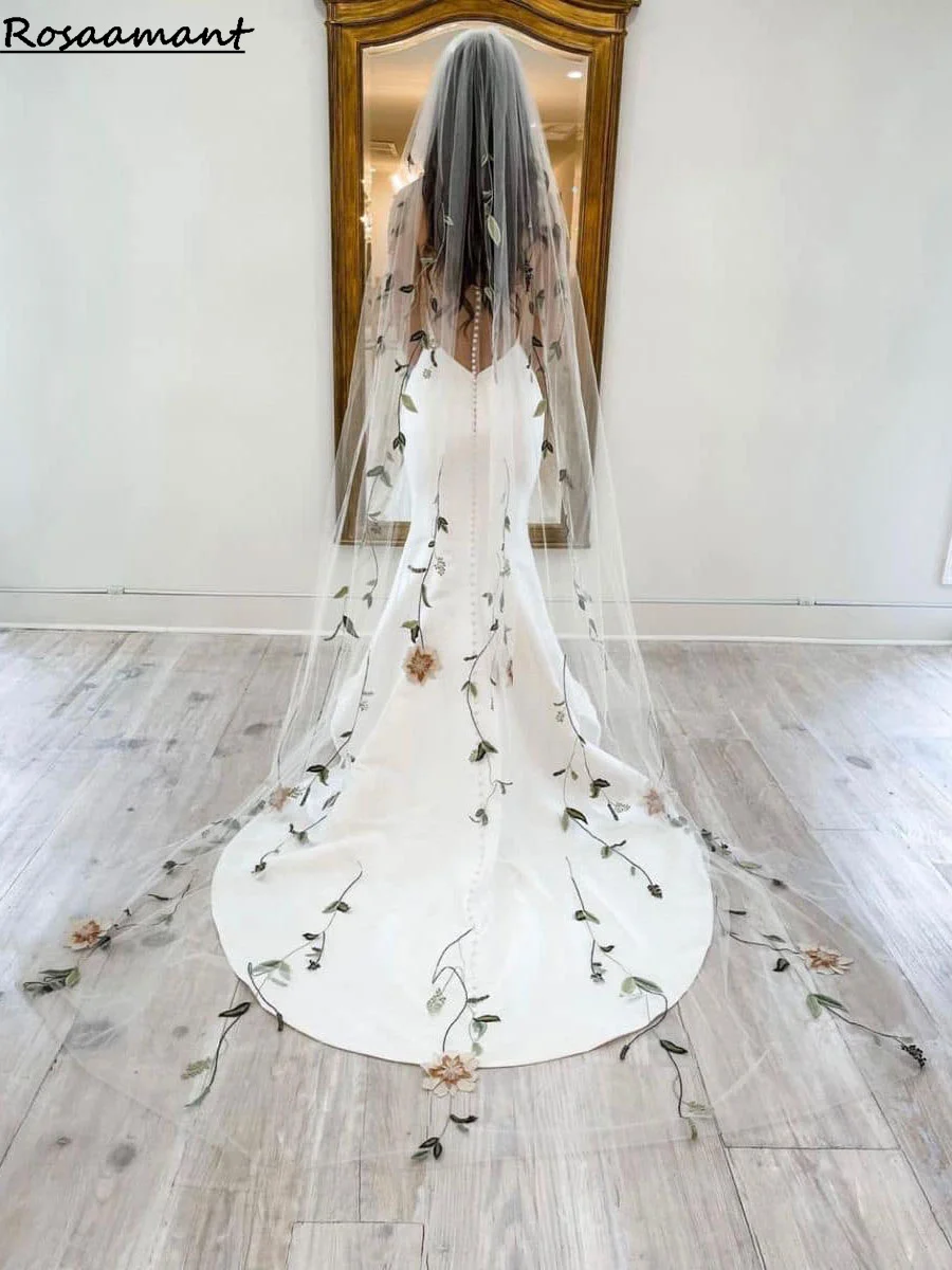 

Flower Veil Long Floral Wedding Veils