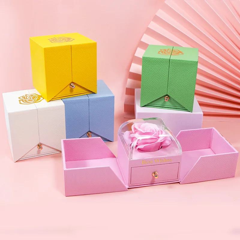 

Exquisite Color Double Door Rose Gift Box Valentine's Christmas Gift To Girlfriend Wedding Party Surprise Popular New Products
