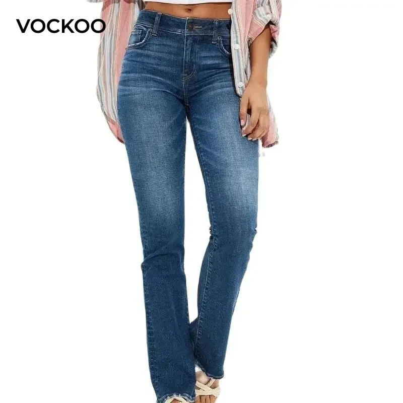 

Женские джинсы с высокой талией, прямые, с эффектом подтяжки бедер, на все сезоны, повседневные, облегающие, из денима, удобные, для офиса и города