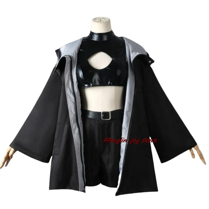 Nazuna Nanakusa Call Of The Night Anime Cosplay Kostuum Vampier Zwarte Jas Mantel Vest Pruik Lichtroze Vlecht Haar Halloween