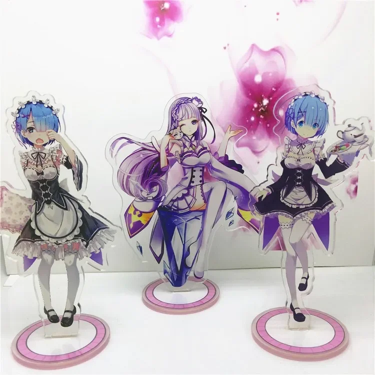 Anime Re: Life In A Different World From Zero Acrylic Stand Model Toys Rem Lahm Action Figure Pendant Toy Double-side Gift