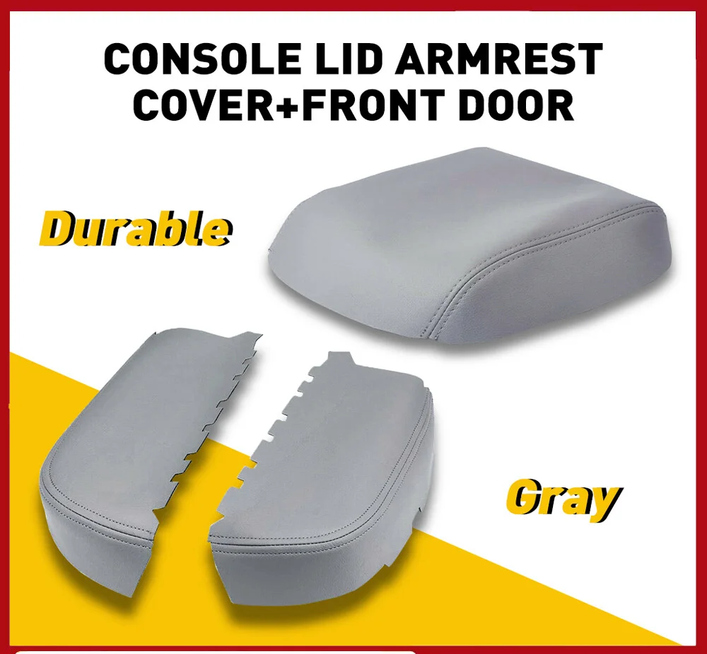 

For 2009-2015 Honda Pilot Center Console Armrest Cover & Front Door Panel Front Door Armrest & Center Console Lid Cover Leather