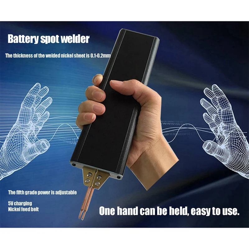 Portable Handheld Battery Spot Welder Black Metal For 18650 Nickel Chip Aluminum Oxide Copper Welding Head