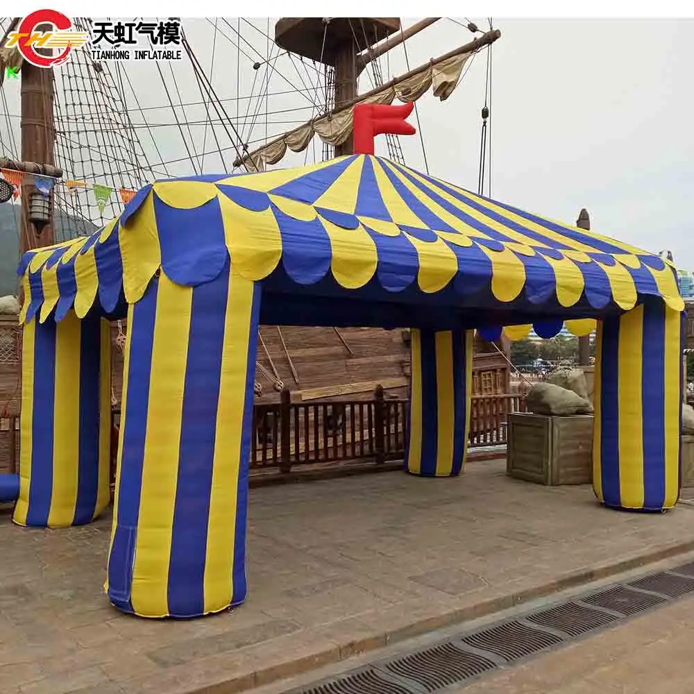 Cabine inflável para barraca de circo, envio rápido, aluguel de festa de carnaval ao ar livre, barraca inflável para gramado, comida e bebidas, suporte para lanche