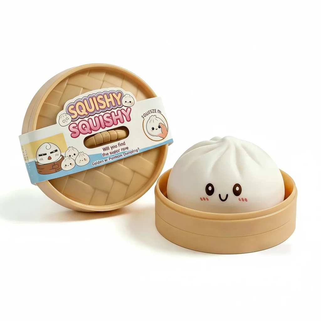 Nieuwe Glitter Dumpling Glitter Dumpling Squishy met doosje Dumplings Zintuiglijk knijp speeltje voor stressverlichting