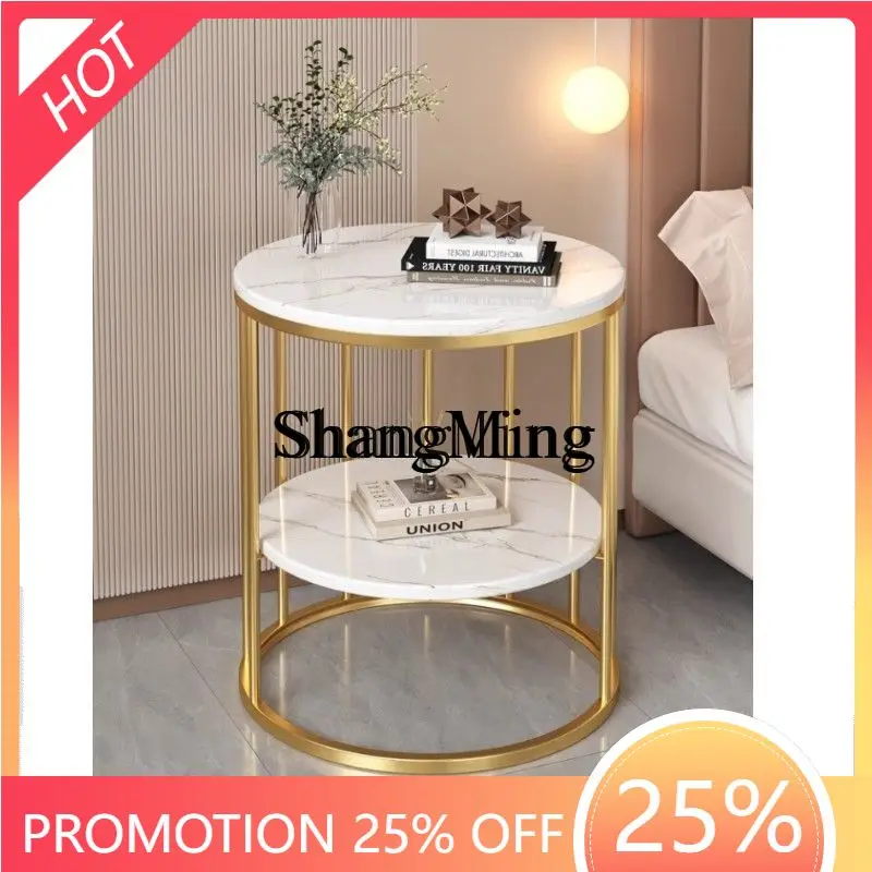 

ZYY fashion exquisite good-looking light luxury high-end coffee table side bedside shelf small round bedside sofa side table