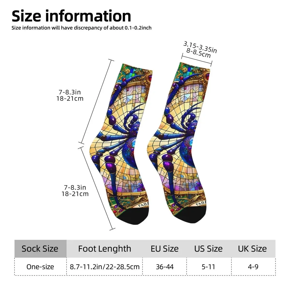 Spider Splendor Webbed Tribute In Glass Sock Printed Man Polyester