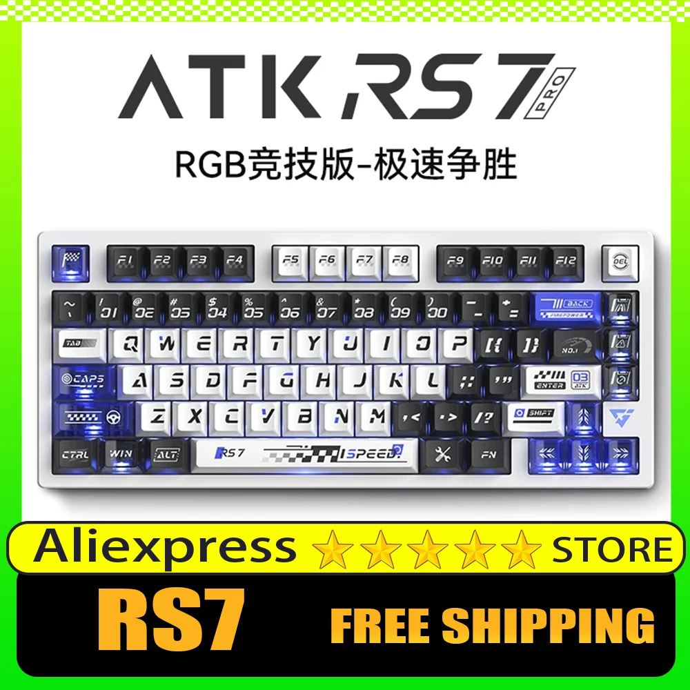 

ATK Rs7 E-Sports Magnetic Axis Gaming Keyboard 8k Polling Rate Low Latency Low Noise Quick Response Rt Is Adjustable Mechanical
