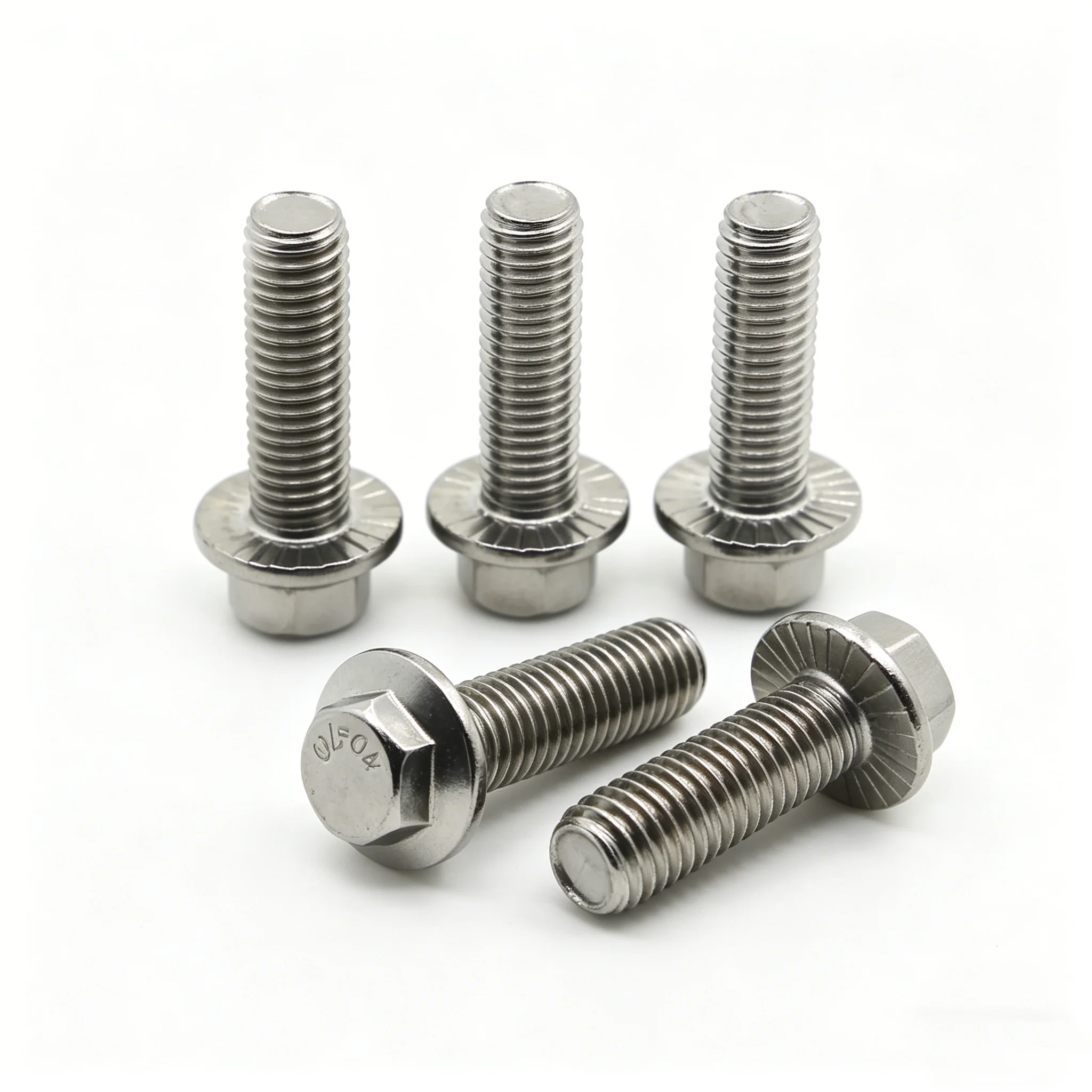 1-10pcs M5 M6 M8 M10 M12 A2-70 304 Stainless Steel GB5787 Hexagon Head with Serrated Flange Cap Screw Hex Washer Head Bolt