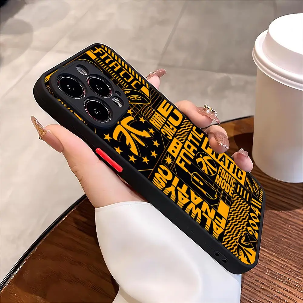 Funda de teléfono Cs Go Fnatic FNC Club negra para iPhone 13ProMax 16 15 12 11 14 Pro Max Mini Plus Max X XR cubierta mate