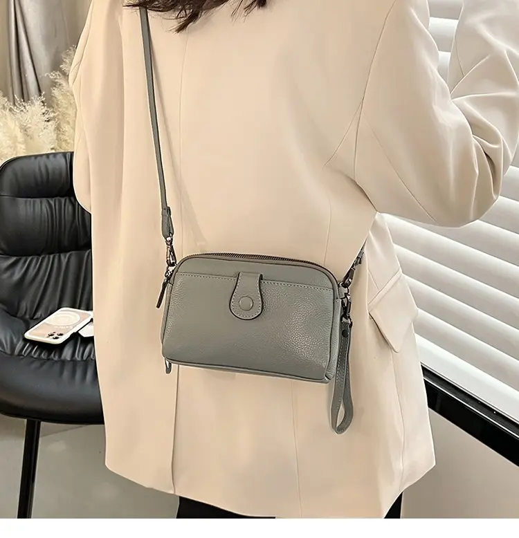 Frauen Aus Echtem Leder Schulter Tasche Neue Casual Weibliche Kleine Umhängetaschen Für Frauen Tasche Handy Tasche Tag Kupplungen – Detail 11