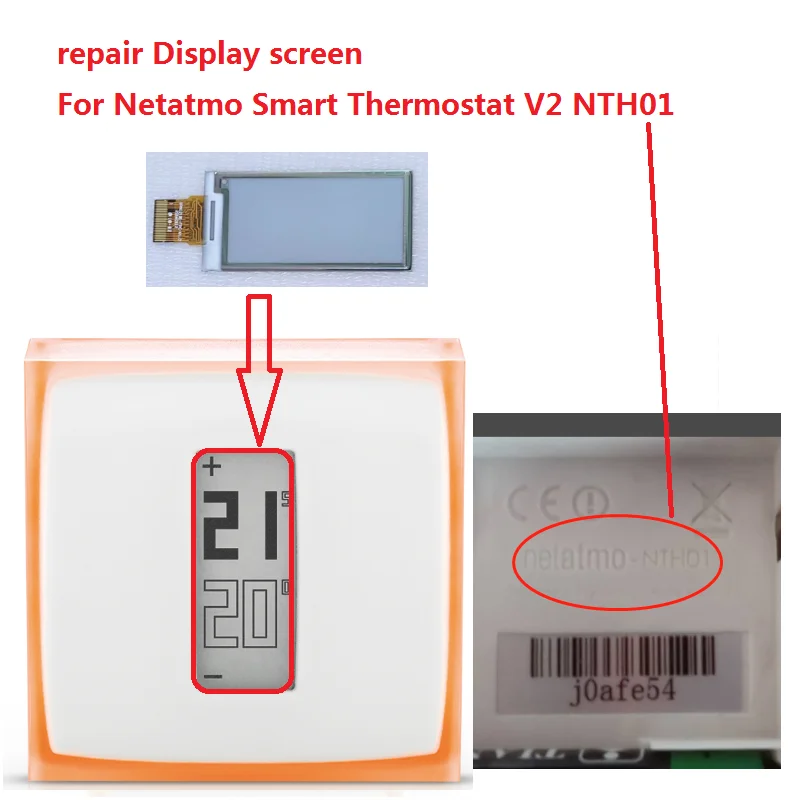 Netatmo 스마트 온도조절기 V2 NTH01 용 LCD 디스플레이, Netatmo N3A-THM02 화면 수리