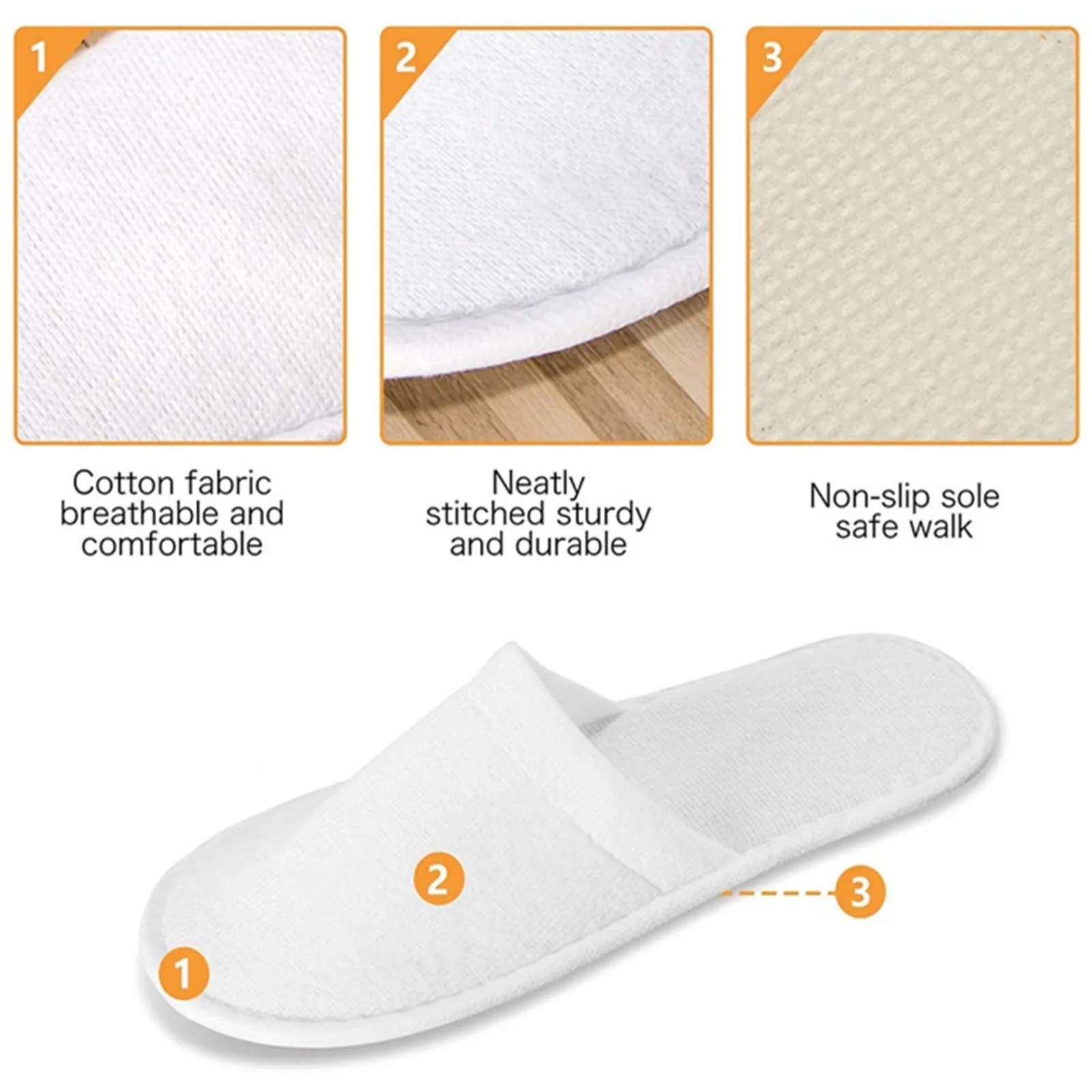 10pcs Disposable Slippers For Men And Women Hotel Slippers Home Spare Guest Shoes White Disposable Slippers