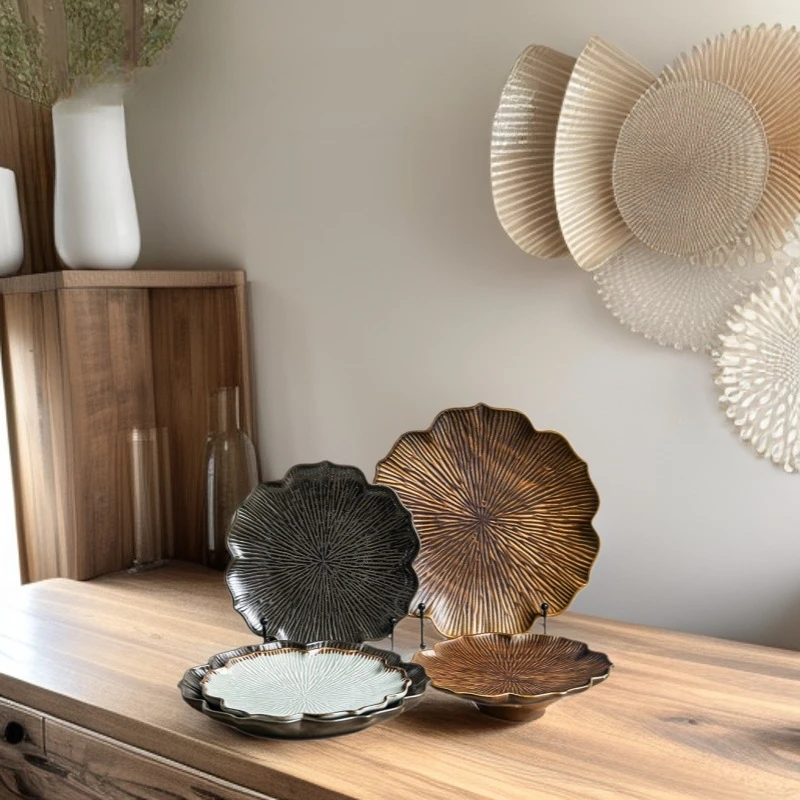 

Винтажная глазурь, нерегулярная керамическая тарелка, поднос для посуды для домашнего ресторана, отеля