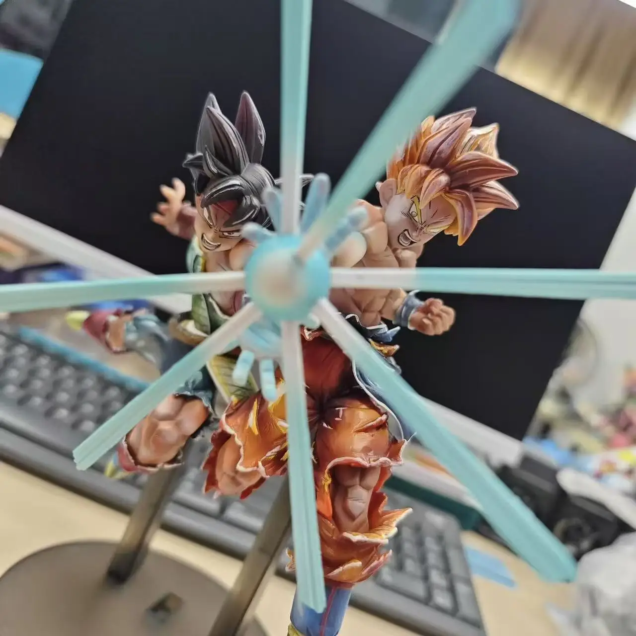 

27 см Аниме фигурки Бардока и Гоку, комбинированные, из серии Dragon Ball, статичная статуэтка, настольное украшение, коллекционный декор, подарок для мальчика