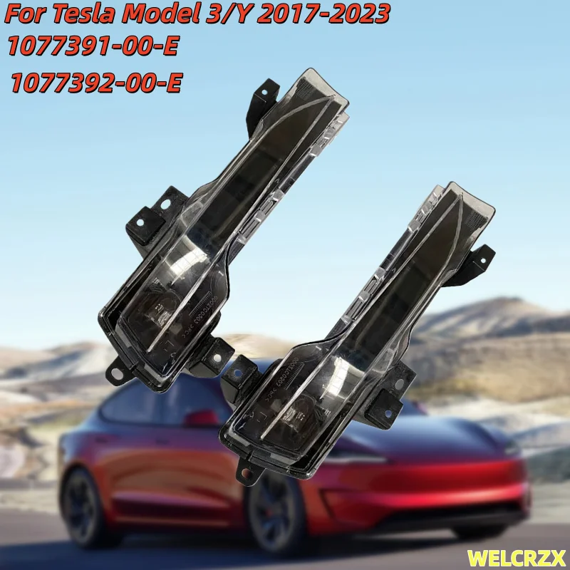 

1077391-00-E 1077392-00-E For Tesla Model 3/Y 2017-2023 Car Accessories Front Bumper Fog Light Auto Day Running Lamp Signal Lamp