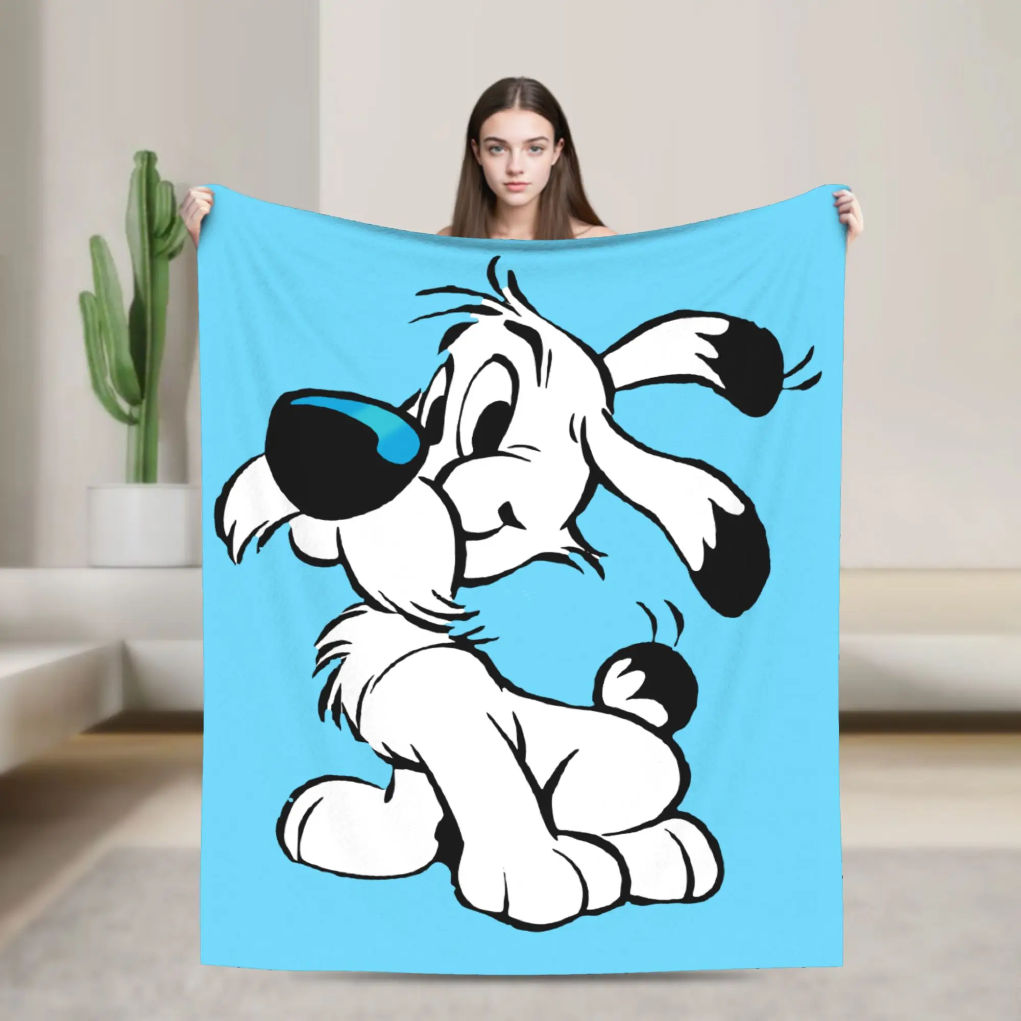 أستريكس وأوبليكس بطانية الصوف الربيع/الخريف Dogmatix Idefix Ideafix Obelix الكلب رمي البطانيات للفراش يلقي الفراش