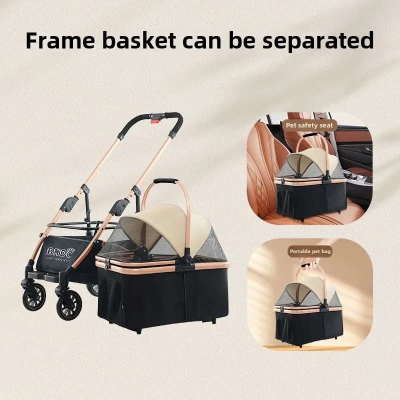 

Puppy Stroller Small and Medium Pet Stroller Lightweight Pet Transporter Folding Outdoor Travel Breathable Cat Dog Stroller