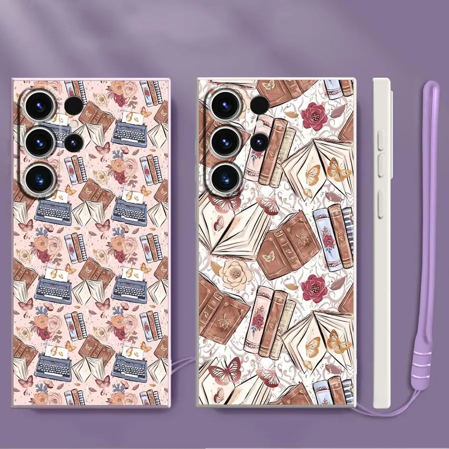 Soft Cover Case for Samsung Galaxy S20 S21 Plus S25 Edge S23 S22 Ultra Note 20 10 Ultra S24 FE Various Books 