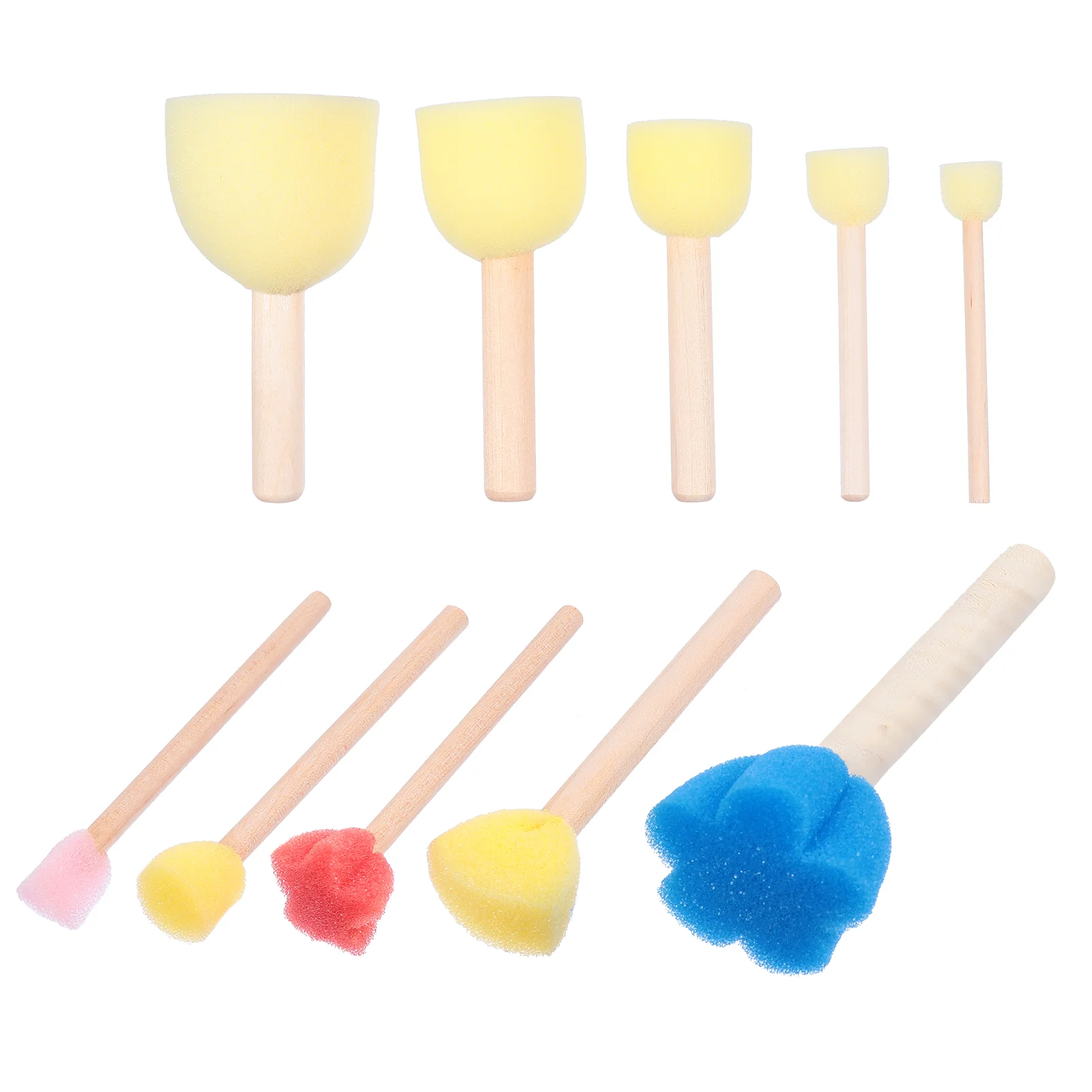 10 Pcs Kids Painting Sponge Brush Foam Drawing Tool Template Face Child Sponges